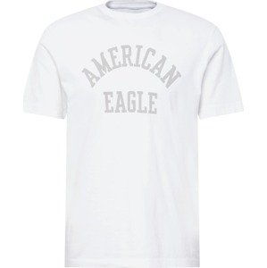American Eagle Tričko šedá / bílá