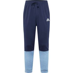 ADIDAS SPORTSWEAR Sportovní kalhoty noční modrá / modrý melír / bílá