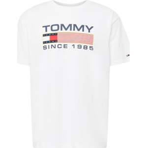 Tommy Jeans Tričko námořnická modř / světle žlutá / světle červená / bílá