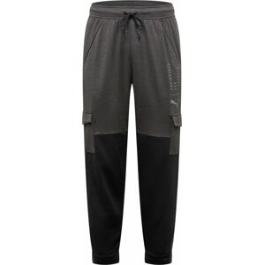PUMA Sportovní kalhoty tmavě šedá / černá