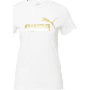 PUMA Funkční tričko zlatá / bílá