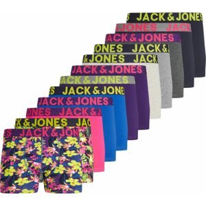JACK & JONES Boxerky modrá / šedý melír / tmavě fialová / pink