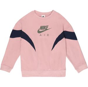 Mikina Nike Sportswear noční modrá / čedičová šedá / růžová
