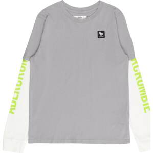 Tričko Abercrombie & Fitch šedá / svítivě zelená / bílá