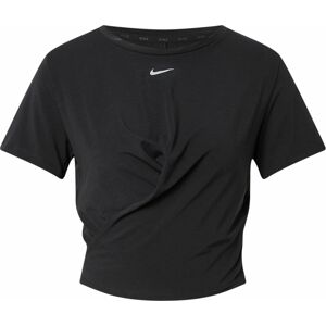 Funkční tričko 'One Luxe' Nike černá / bílá