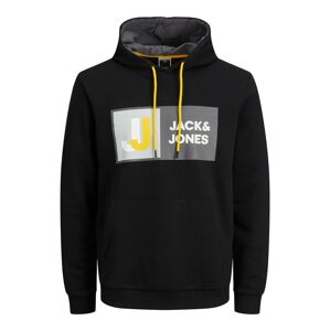 Mikina 'LOGAN' jack & jones žlutá / šedá / černá / bílá