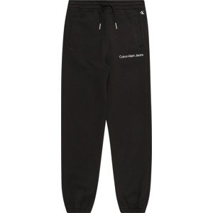 Kalhoty Calvin Klein Jeans černá / bílá