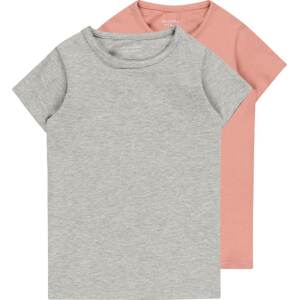 Tričko MINYMO šedý melír / růžová