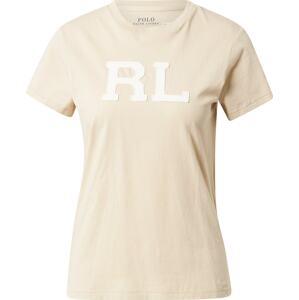 Tričko Polo Ralph Lauren krémová / bílá