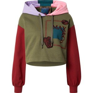 Mikina 'WIKLOW' MAX&Co. khaki / světle fialová / růžová / červená
