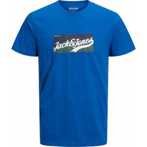 Tričko 'BECKSS' jack & jones námořnická modř / zelená / černá / bílá