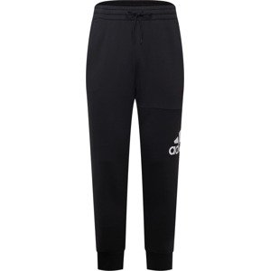 Sportovní kalhoty 'Essentials French Terry Tapered Cuff Logo' ADIDAS SPORTSWEAR černá / bílá