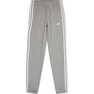 Sportovní kalhoty 'Essentials 3-Stripes Fleece' ADIDAS SPORTSWEAR šedý melír / bílá
