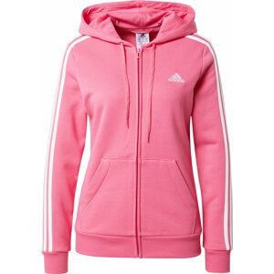Sportovní mikina 'Essentials Fleece 3-Stripes ' ADIDAS SPORTSWEAR pink / bílá