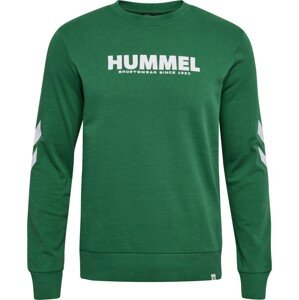 Sportovní mikina Hummel trávově zelená / bílá