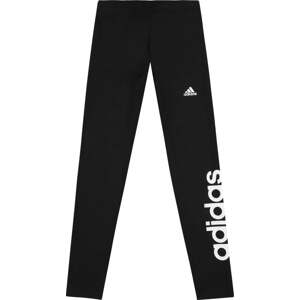 Sportovní kalhoty 'Essentials Linear Logo ' ADIDAS SPORTSWEAR černá / bílá