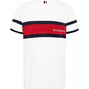 Tričko Tommy Hilfiger marine modrá / tmavě červená / bílá