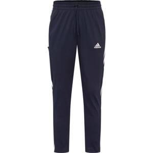Sportovní kalhoty ADIDAS SPORTSWEAR tmavě modrá / bílá