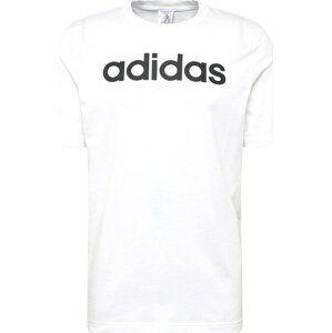 Funkční tričko 'Essentials Linear Embroidered Logo' ADIDAS SPORTSWEAR černá / bílá