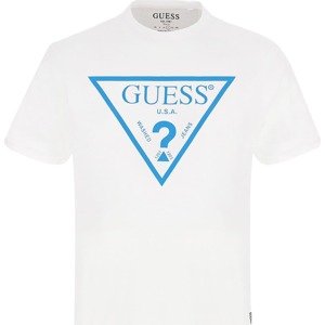 Tričko Guess nebeská modř / bílá