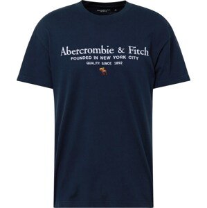 Tričko Abercrombie & Fitch námořnická modř / hnědá / bílá