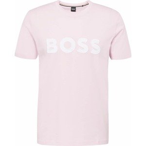 Tričko 'Tiburt' BOSS Black růžová / bílá
