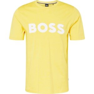Tričko 'Tiburt' BOSS Black žlutá / bílá