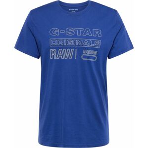 Tričko G-Star Raw modrá / bílá
