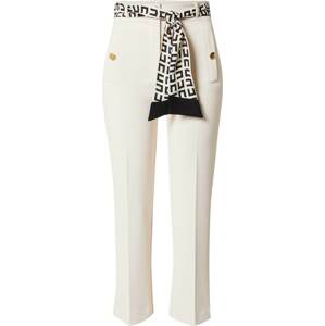 Kalhoty s puky Elisabetta Franchi černá / barva bílé vlny
