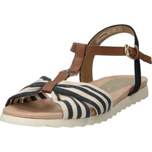 Páskové sandály Tom Tailor námořnická modř / brokátová / bílá