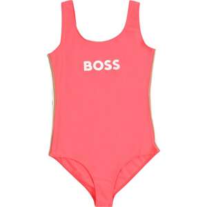 Plavky BOSS Kidswear melounová / bílá