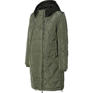 Zimní kabát Esprit Maternity tmavě zelená / černá