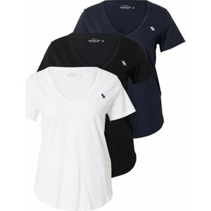 Tričko Abercrombie & Fitch námořnická modř / černá / bílá
