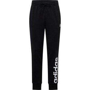 Sportovní kalhoty 'Essentials French Terry Tapered Cuff Logo' ADIDAS SPORTSWEAR černá / bílá