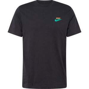 Tričko Nike Sportswear nefritová / oranžová / černá