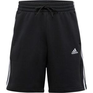 Sportovní kalhoty 'Essentials Fleece 3-Stripes' ADIDAS SPORTSWEAR černá / bílá