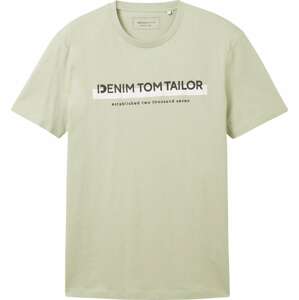 Tričko Tom Tailor Denim světle zelená / černá / bílá