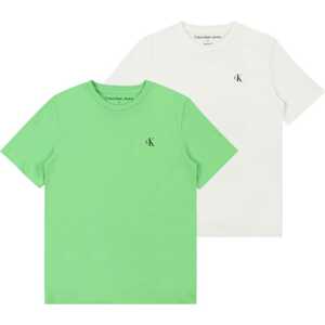 Tričko Calvin Klein Jeans svítivě zelená / černá / bílá