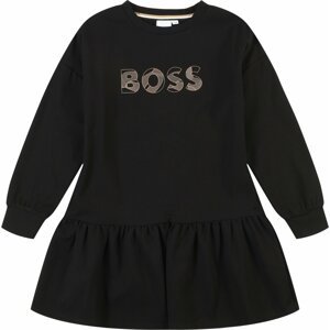 Šaty BOSS Kidswear tmavě béžová / černá