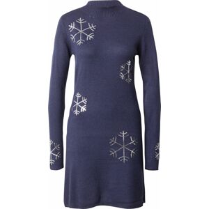 Úpletové šaty 'FORA CHRISTMAS' Pieces námořnická modř / stříbrná