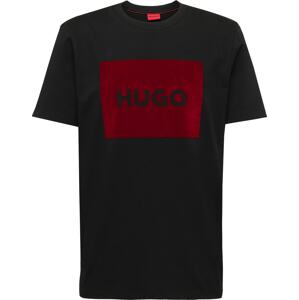 Tričko 'Dulive_V' HUGO červená třešeň / černá