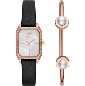 Emporio Armani Analogové hodinky růžově zlatá / černá / bílá