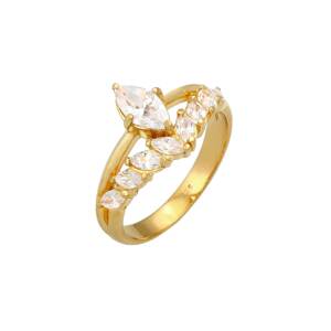 ELLI PREMIUM Prsten  zlatá / průhledná
