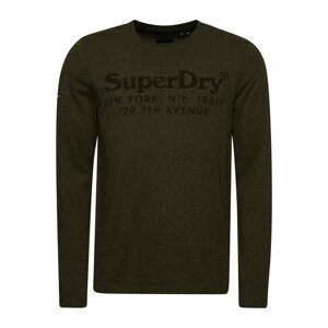 Superdry Tričko khaki / černá / bílá
