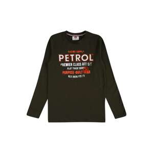 Petrol Industries Tričko khaki / červená / bílá