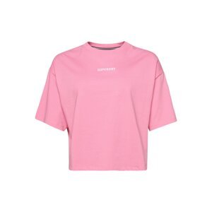 Superdry Tričko  pink / černá / bílá