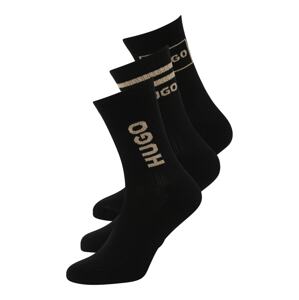 HUGO Ponožky  světle béžová / černá