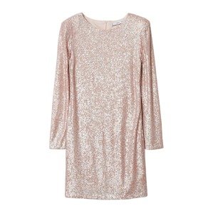 MANGO Koktejlové šaty 'Xlenjuel' světle růžová / stříbrná