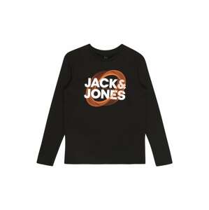 Jack & Jones Junior Tričko 'LUCA' oranžová / černá / bílá