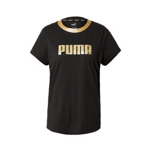 PUMA Funkční tričko zlatá / černá